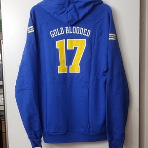 Adapt Clothing Brand "Gold Blooded" Blue Hoody Size XL NWT